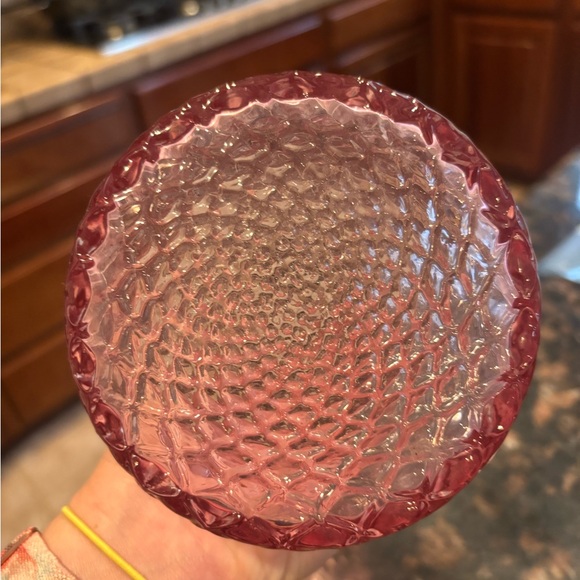 Vintage Pink Textured Glass Vase - Picture 2 of 3